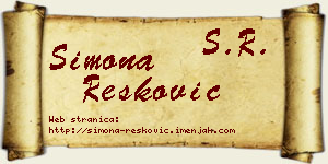 Simona Resković vizit kartica